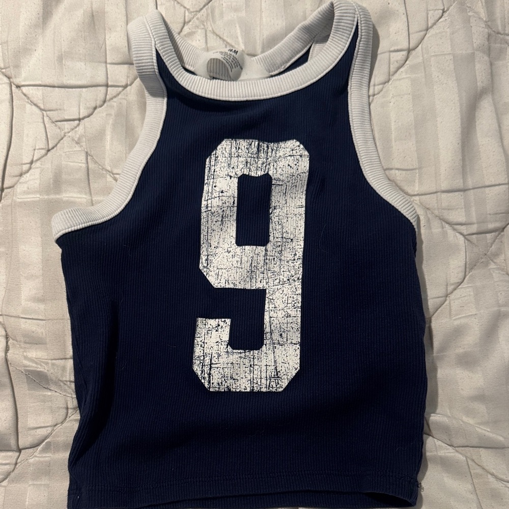 H&M Dark Blue Tank Top with White Number
